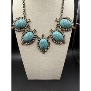 Vintage Cookie Lee Faux Tuquoise Cabochons in Bronze Tone Setting